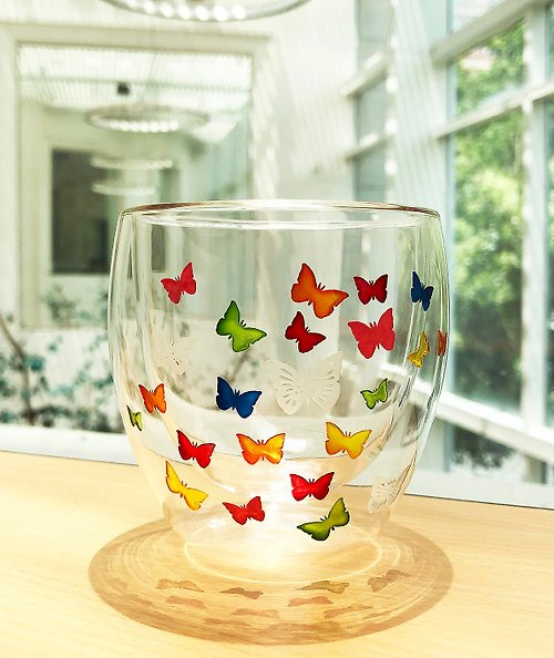驕品 雙層玻璃杯 | 蝴蝶 01| 情人禮物、結婚禮物、週年禮物