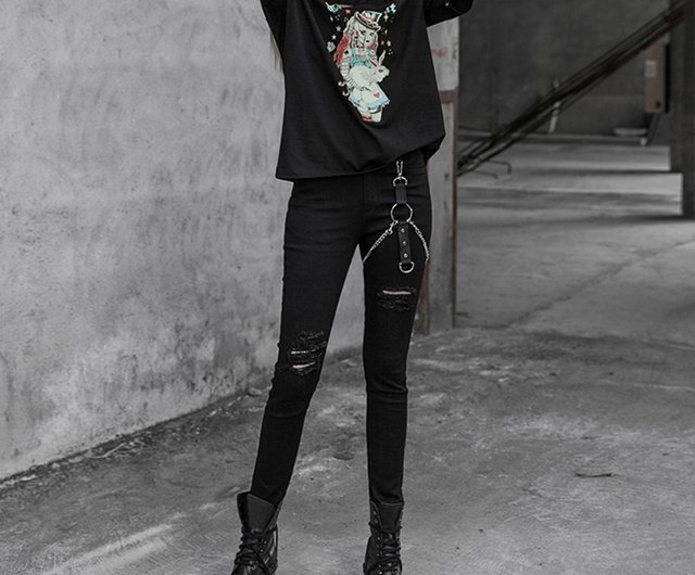 パンクワイルドチェーンベルトパンツ 新しいアップサイズ ショップ Punk Rave パンツ レディース Pinkoi