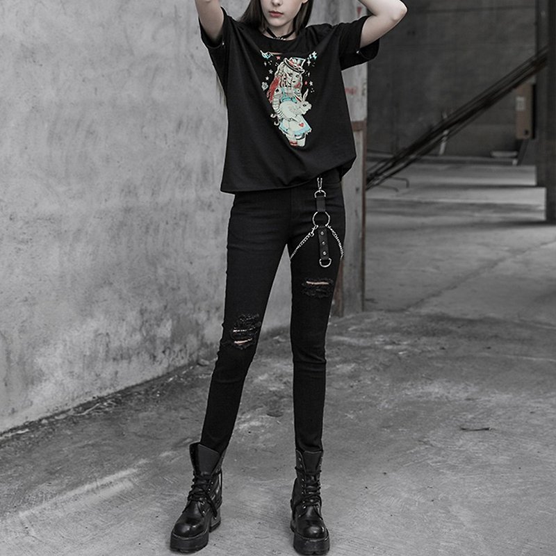 punk wild chain trousers - Women's Pants - Other Materials Black