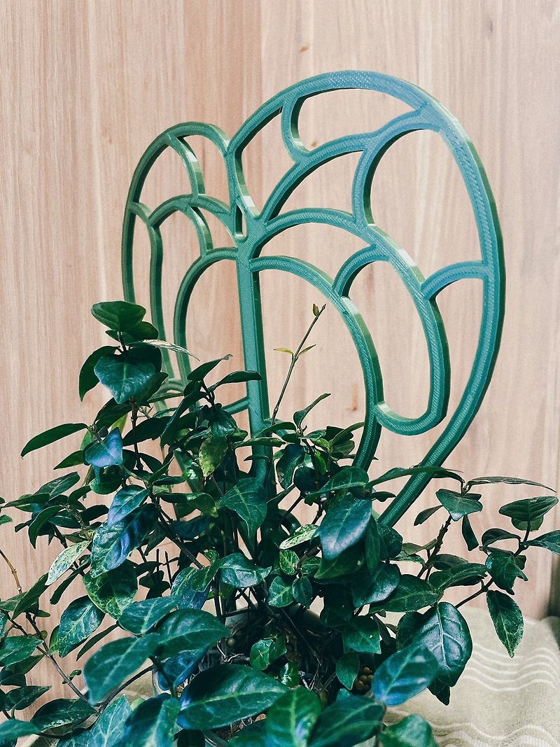 圓葉花燭造型植物攀爬架 - 花瓶/陶器 - 樹脂 綠色