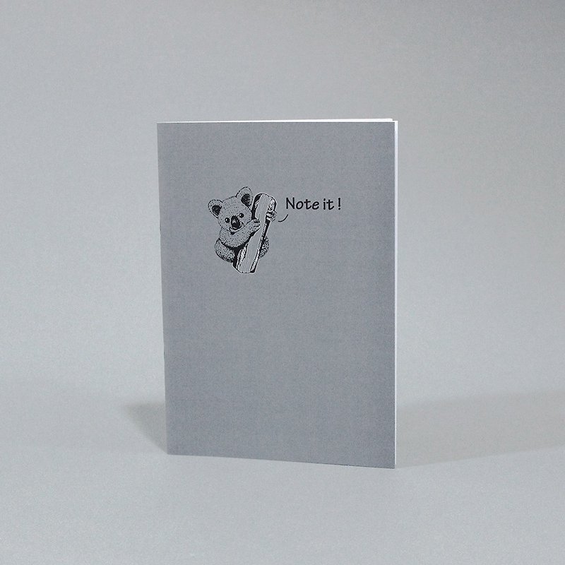 [Tailed Bear Grey Notebook] 抱木款_ Blank Notebook - สมุดบันทึก/สมุดปฏิทิน - กระดาษ สีเทา