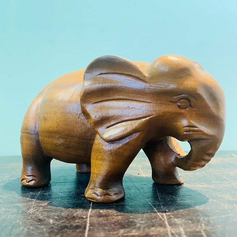 Wooden Auspicious Elephant The Son of Wealth A292 - ของวางตกแต่ง - ไม้ 
