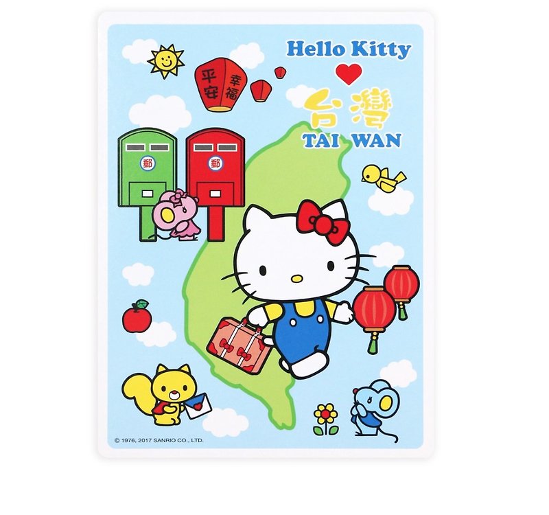 [Roaming Taiwan X Sanrio] Kitty postcard (Taiwan) + luggage sticker (Chiang Cheng Memorial Hall) - Cards & Postcards - Paper 