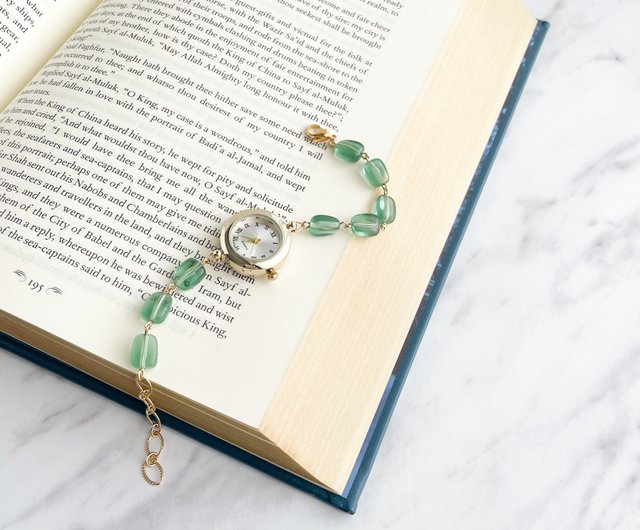 クリア/ベージュ ビーズブレスレット Mint / アクリルビーズのブレスレットウォッチ LI156 - ショップ