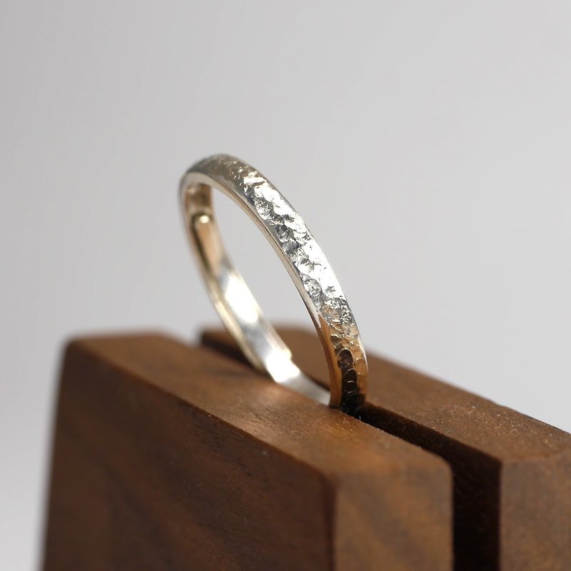 純銀 對戒 銀色 - 點滴 - 925純銀手工戒指 情侶對戒 大拇指戒 開口活動可調節尺寸