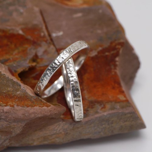 Enchant Jewelry 點滴 - 925純銀手工戒指 情侶對戒 大拇指戒 開口活動可調節尺寸