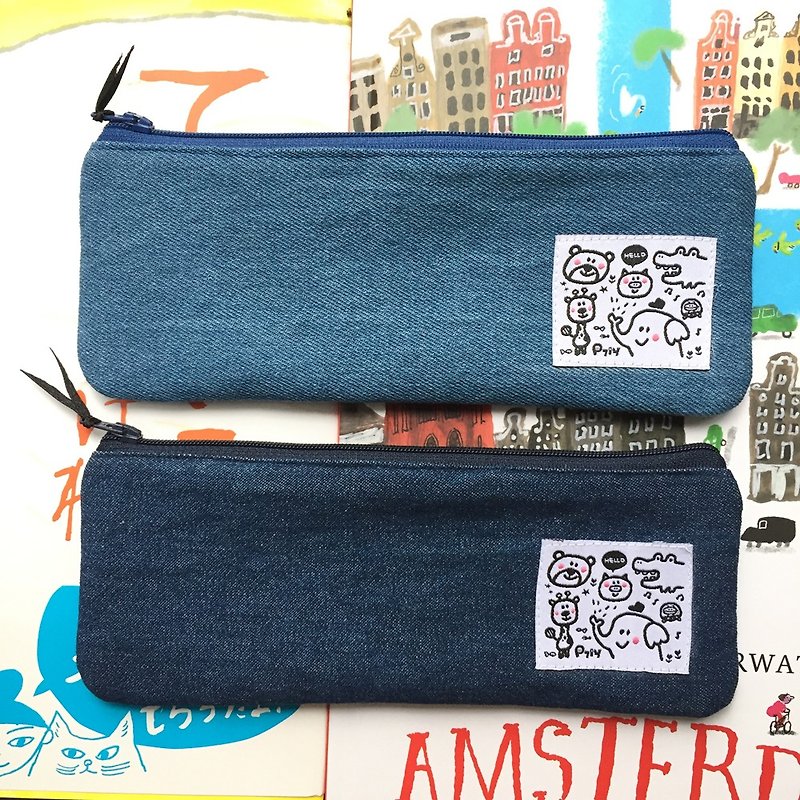 P714 pen bag LOGO bag - Pencil Cases - Cotton & Hemp Blue