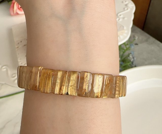 金運　ブレスレット　タイチンルチル 金運 仕事運 ルチルクォーツ 金紅石入り水晶 ゴールドルチル