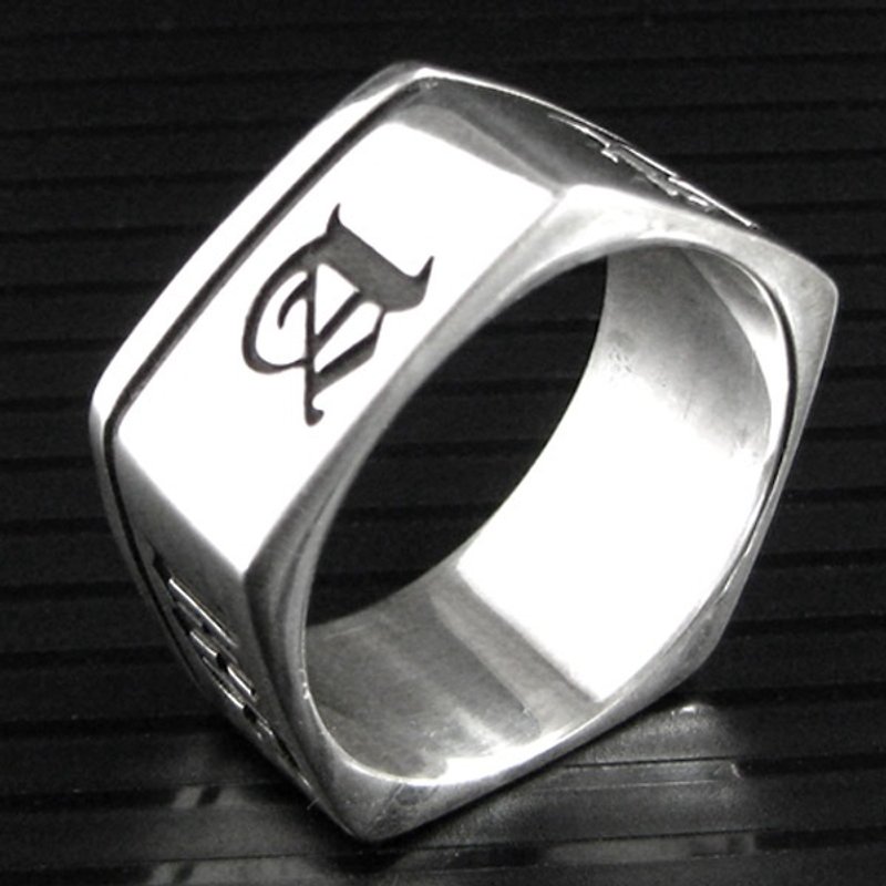 Customized.925 sterling silver jewelry RP00010-polygon ring (pentagonal ring) - แหวนทั่วไป - โลหะ 