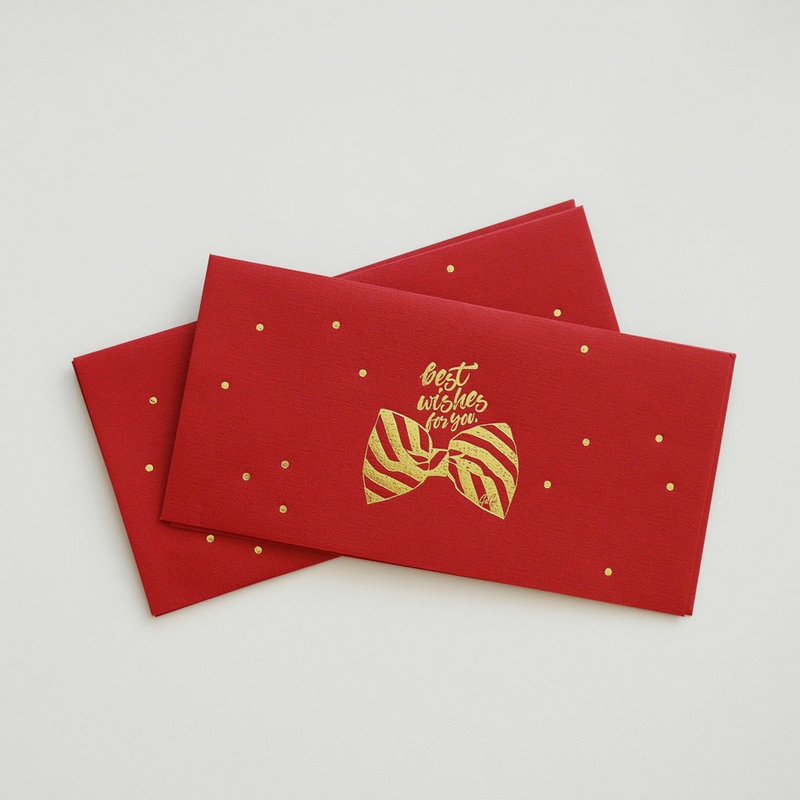燙金紅包袋 I 金啾啾 布紋紅包袋 - 紅包袋/春聯 - 紙 紅色