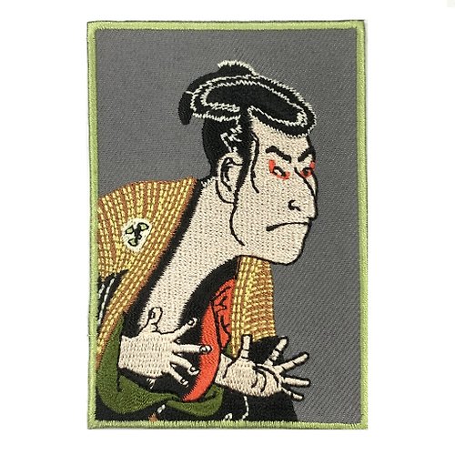 A-ONE 三代目大谷鬼次的奴江戶兵衛 日本浮世繪刺繡 刺繡貼布 電繡貼 背
