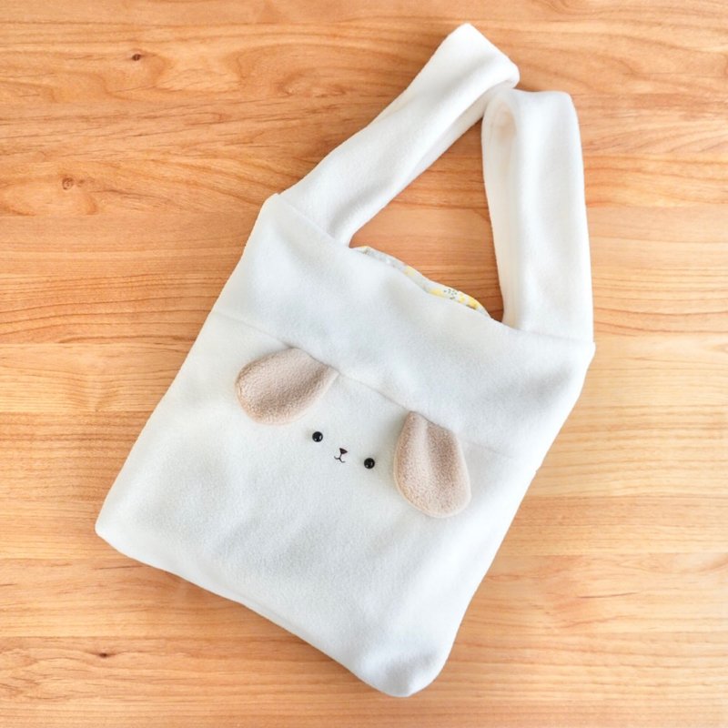 ふわふわ　犬のバッグ - 手提包/手提袋 - 其他材質 白色