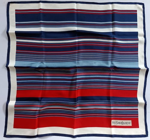 ヴィンテージ イヴ・サンローラン ストライプ スカーフ 31 x 30