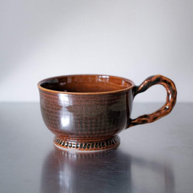 Ceramic Coffee Cup Tea Cup Caramel SauceCeramic Tea Cup - แก้ว - ดินเผา สีนำ้ตาล
