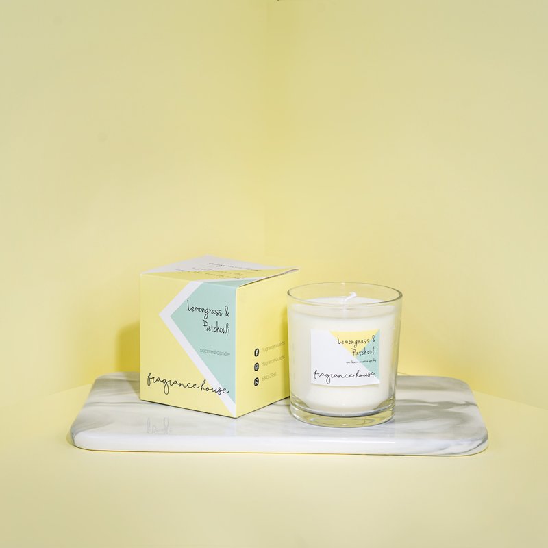 香薰蠟燭 150g Poured Candle | 檸檬草與廣藿香 • Lemongrass - 香氛蠟燭/燭台 - 玻璃 透明