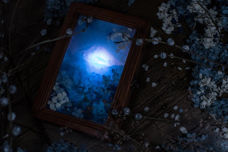 客製化禮物【 四季系列 】夏 •  富士山 小夜燈 - 燈具/燈飾 - 木頭 藍色