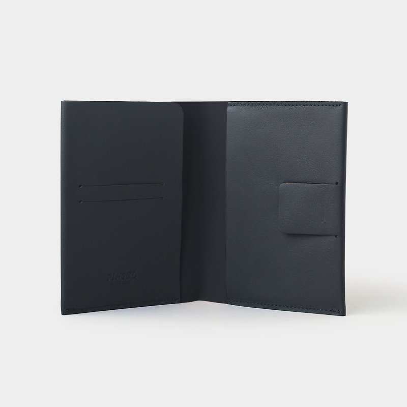 passport wallet : black - กระเป๋าสตางค์ - หนังแท้ สีดำ