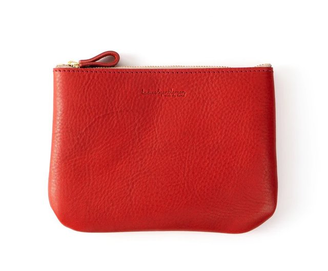 Gusseted Leather Coin Purse with Zipper