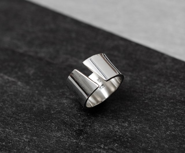 パーティを彩るご馳走や 交わらない平行線 - スターリングシルバー ワイドリング アクセサリー
