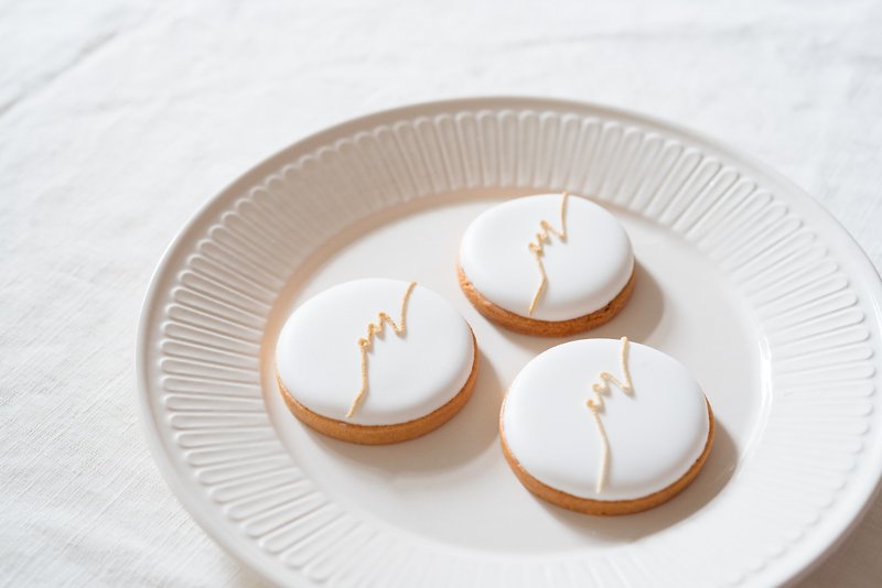 Newcomer LOGO Wedding LOGO Frosted Biscuits 10 Pieces Set - คุกกี้ - อาหารสด 