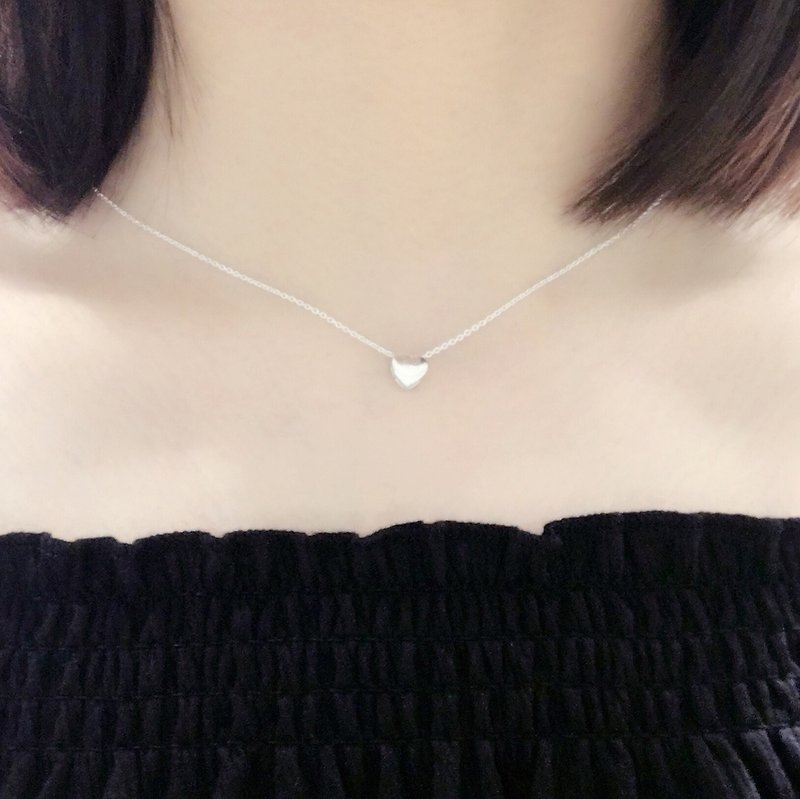 Anti-allergic to the clavicle chain S925 sterling silver necklace in the name of love - Collar Necklaces - Sterling Silver Silver