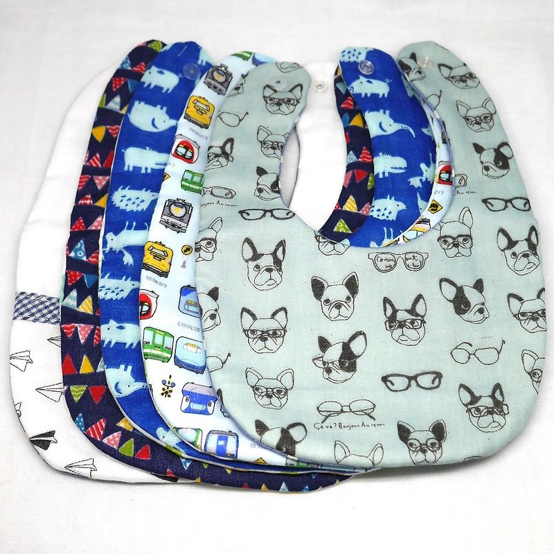 新年快乐 Goody bag No.5  // 5 bibs in 1 unit - Bibs - Cotton & Hemp Multicolor
