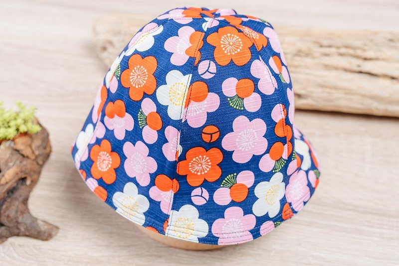 Double-sided fisherman hat - Mei の flower children's clothing newborn baby newborn parent-child cap - หมวกเด็ก - ผ้าฝ้าย/ผ้าลินิน สีแดง
