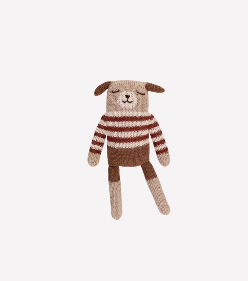 Puppy knit toy / sienna striped sweater - 知育玩具・ぬいぐるみ - ウール 