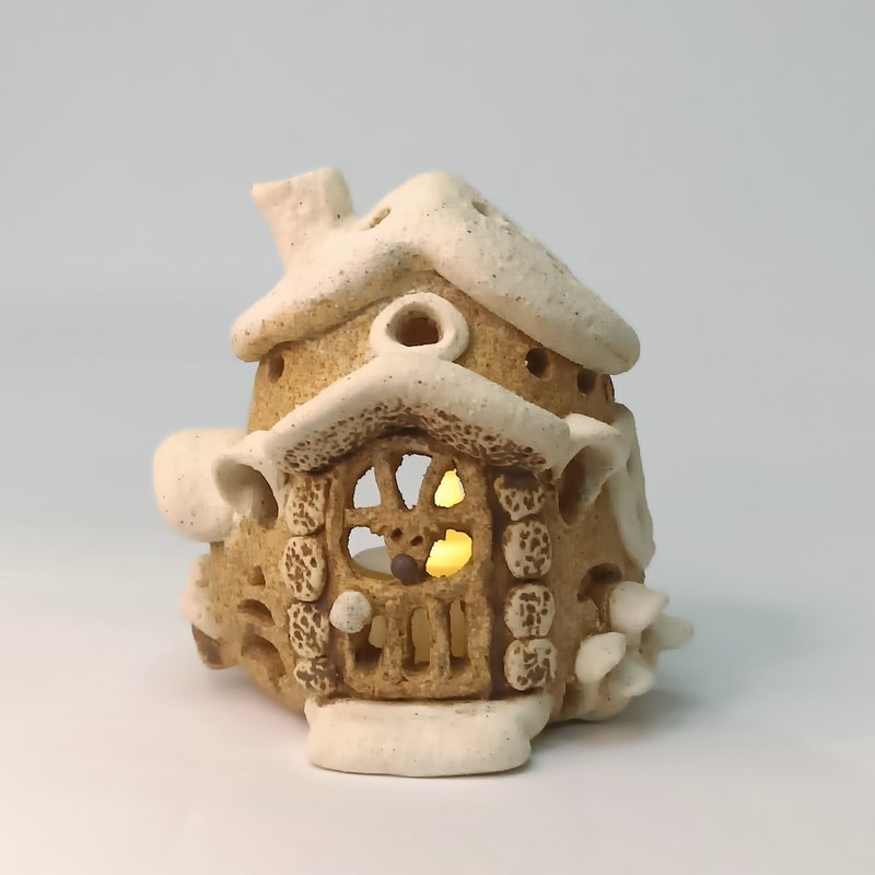 Snow house-Christmas light house/ceramics/original - เทียน/เชิงเทียน - ดินเผา 