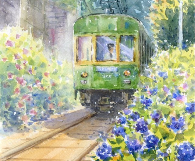 水彩画原画 枝垂れ桜・角館 ＃631 | iichi 日々の暮らしを
