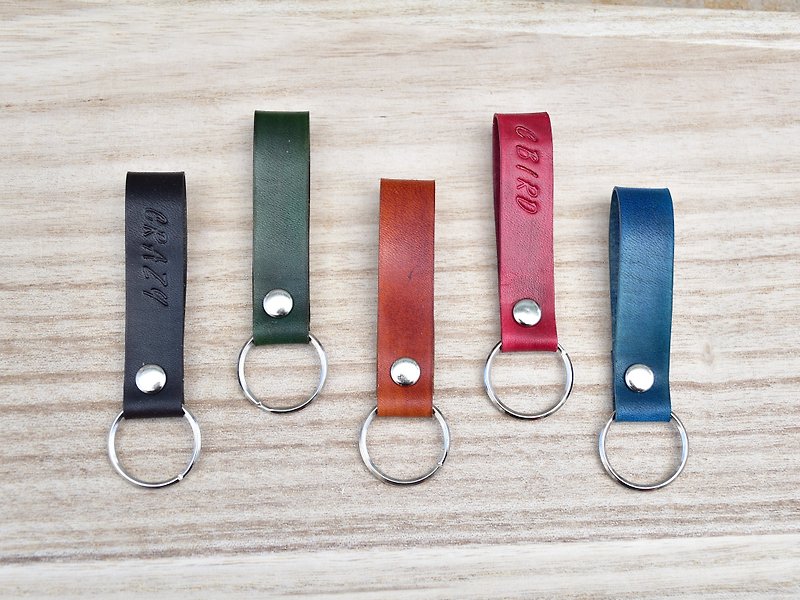 Leather handmade key ring X free lettering X two pieces free shipping X multiple offers - ที่ห้อยกุญแจ - หนังแท้ หลากหลายสี