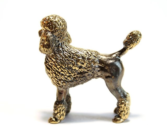プードル犬-ブロンズのミニチュア小像、金属製の置物 - ショップ 