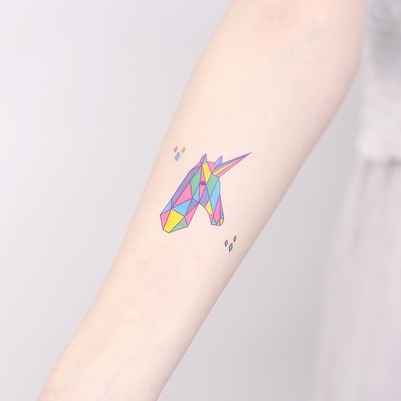 刺青紋身貼紙 / 夢幻 幾何 獨角獸 Surprise Tattoos - 紋身貼紙 - 紙 多色