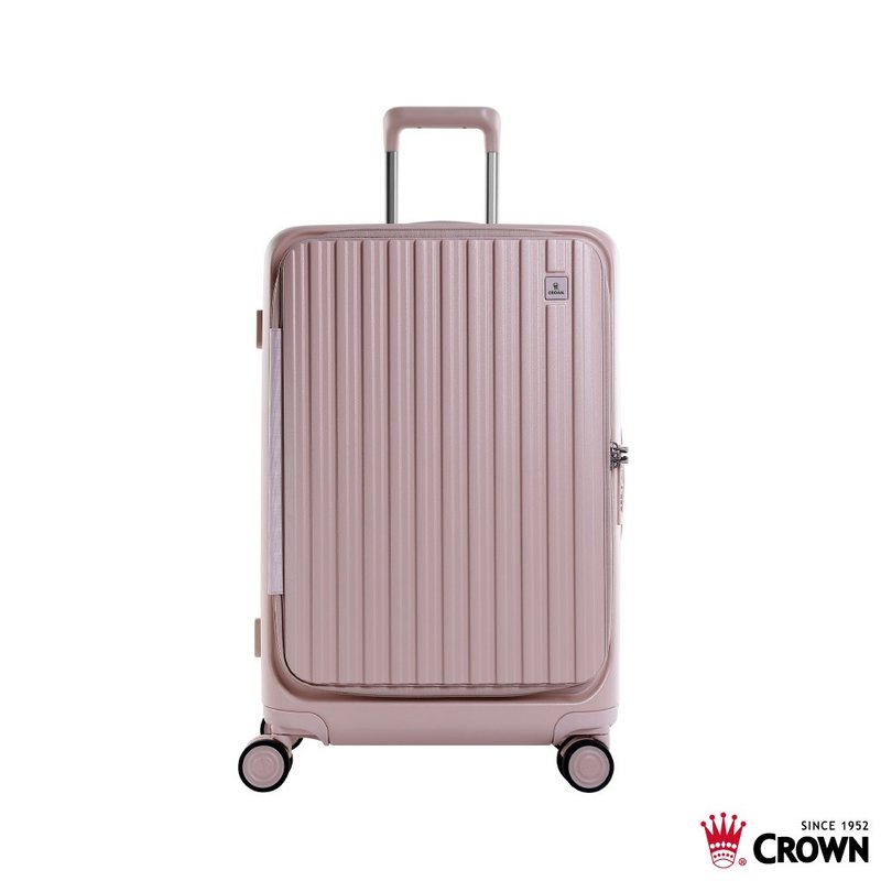 【CROWN】26吋 BOXY 前開框架拉桿箱 託運箱  粉色 - 行李箱/旅行袋 - 塑膠 粉紅色