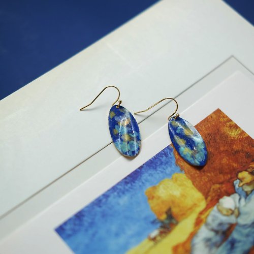Hand Painted Sterling Silver ‘Thunderstorm’ Earrings