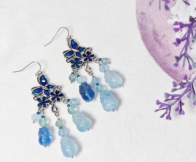 未着用 レネレイド ディアモンティーヌ ブルー アクアアズール 7粒ピアス 未着用 レネレイド ディアモンティーヌ ブルー アクアアズール 7