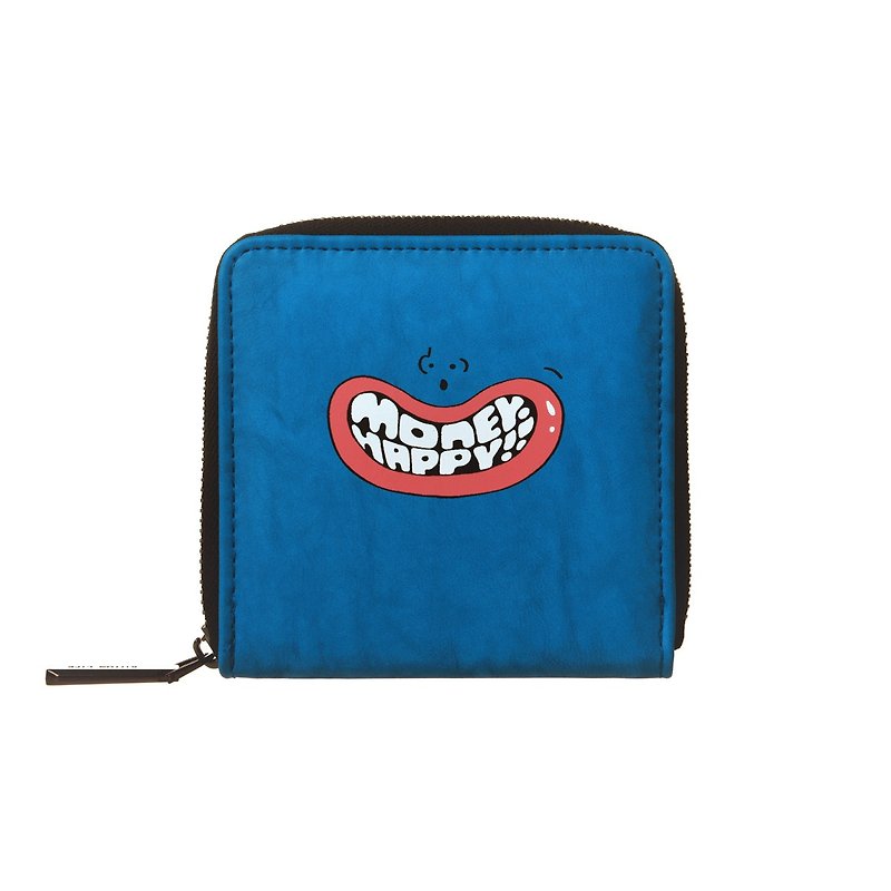 KIITOSPU Short Wallet - Quick Delivery # # - กระเป๋าสตางค์ - หนังแท้ สีน้ำเงิน