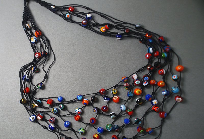 #BS019 Murano Glass Beads Necklace - Necklaces - Glass Multicolor