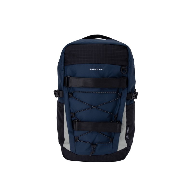 【DOUGHNUT】17吋 防潑水 大後背包 滑板包 水壺格 韓系-深藍 STC - 電腦包/筆電包 - 環保材質 藍色