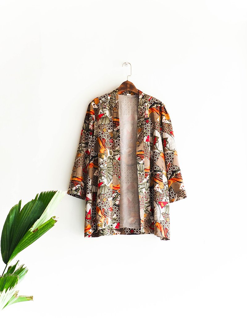 River water mountain - Miyagi youth love festival antique silk thin material coat blouse jacket dustcoat jacket coat oversize vintage - Overalls & Jumpsuits - Silk Multicolor