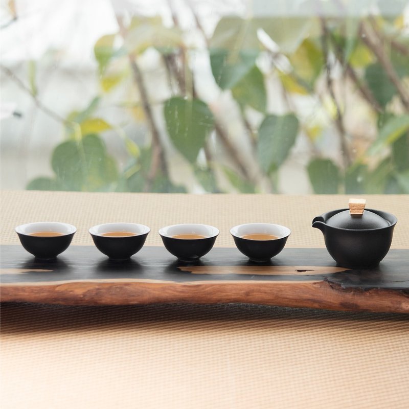 【Lubao LOHAS】Phoenix Gaiwan Tea Set/Tea Ceremony - ถ้วย - ดินเผา สีดำ