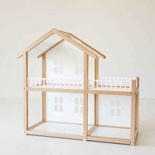 白い木製ドールハウスキットドールハウスミニチュア小さな家妖精の家 