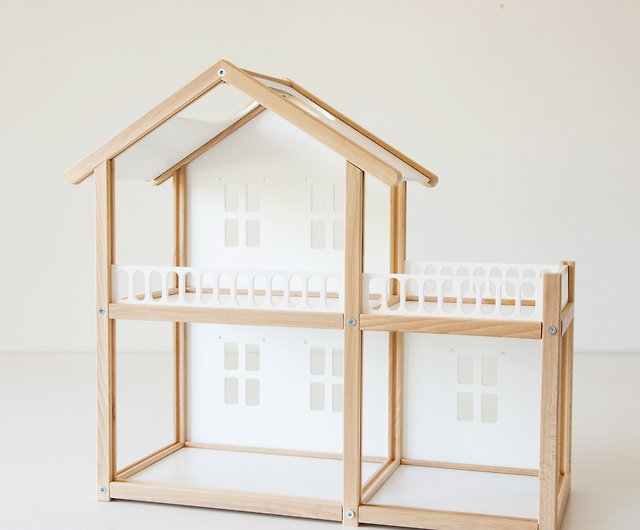 白い木製ドールハウスキットドールハウスミニチュア小さな家妖精の家 ...