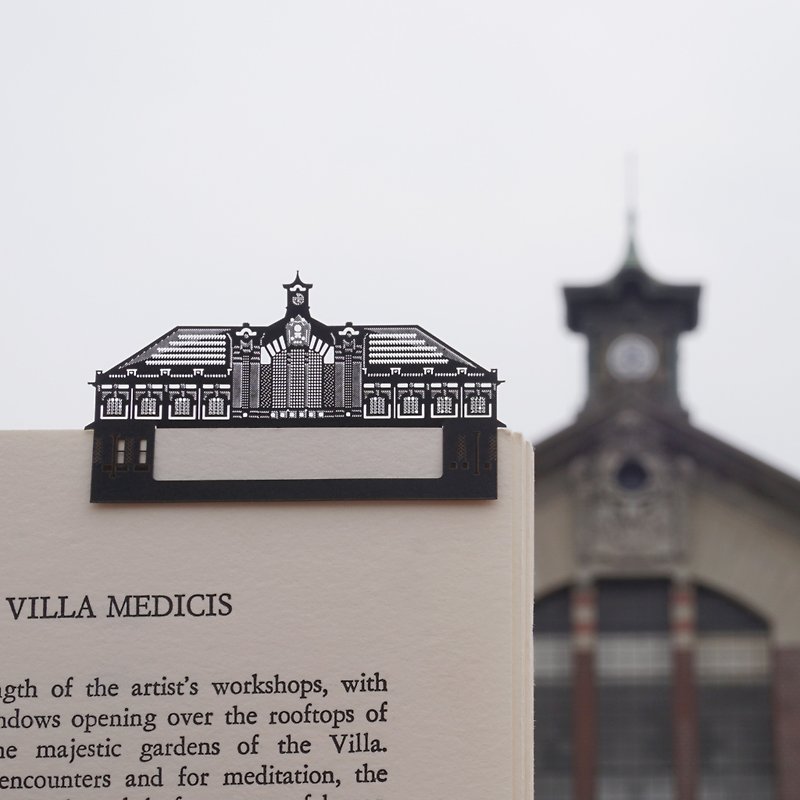 マイマイの宝の地図-太中駅の紙の彫刻のブックマーク|地元の文化、歴史、建築の文房具のギフト - しおり - 紙 ブラック