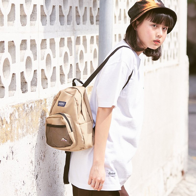Hong Kong brand GOODWORK Lightweight Waterproof Mini Backpack- Khaki - Backpacks - Polyester Khaki