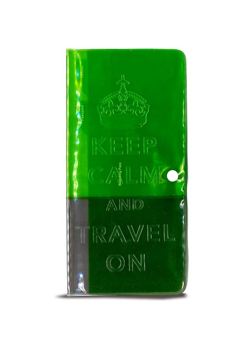 Keep Calm霓虹果凍登機証護照套 - 綠 黑 - 證件套/卡套 - 塑膠 綠色