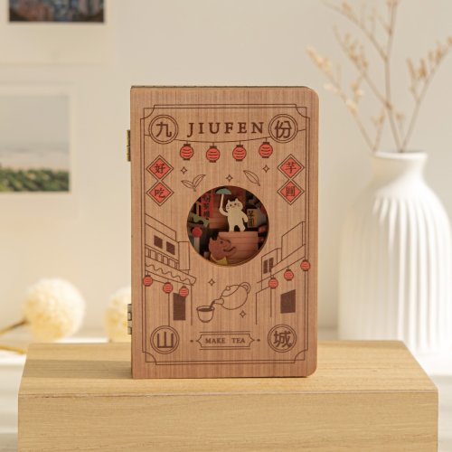 遊木時光 woodtime 【繪本小夜燈-九份山城】臺灣紀念品 / DIY組裝 / 磁控夜燈