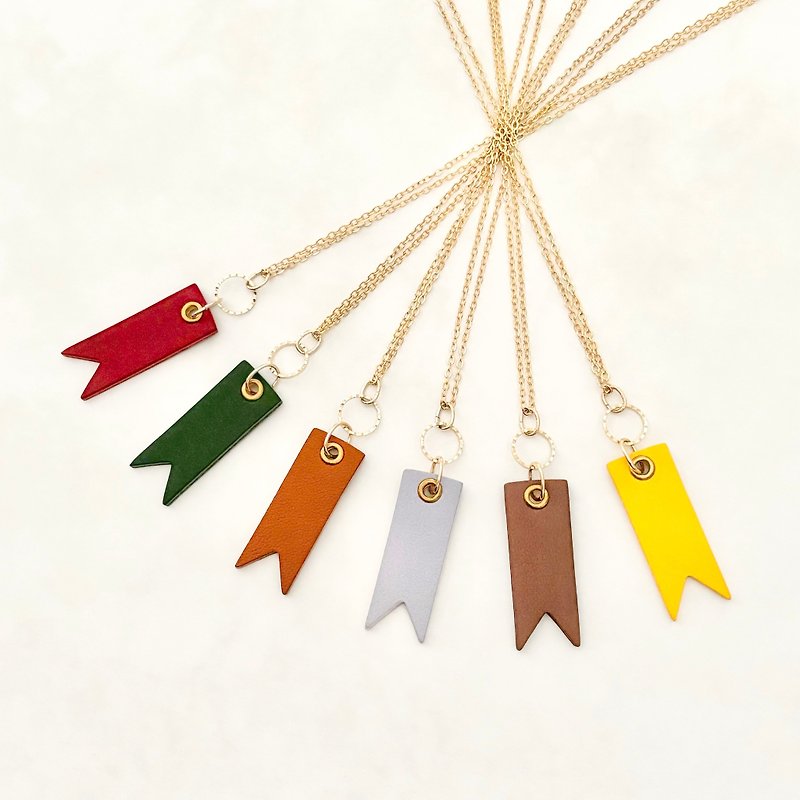Genuine leather ribbon necklace sparkle - Necklaces - Genuine Leather Multicolor