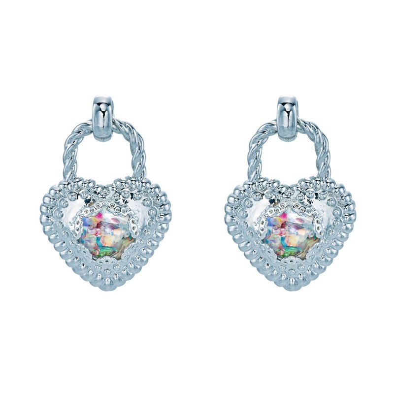 Love Lock Snowball Earrings - 耳環/耳夾/耳骨夾 - 玻璃 