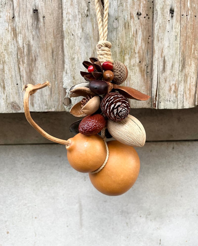 Natural large gourd + comprehensive fruit hanging ornament/letting/plant - ตกแต่งต้นไม้ - พืช/ดอกไม้ 
